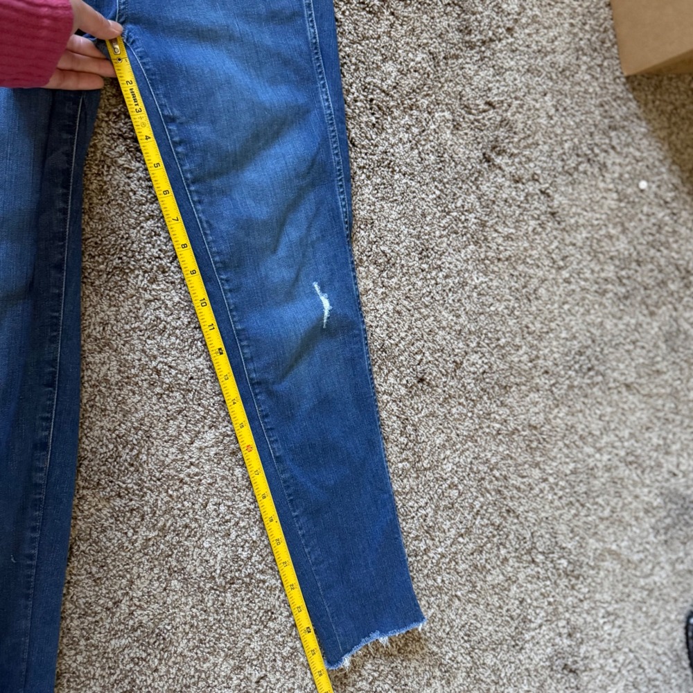 Madewell 10 High-Rise Skinny Jeans Blue Button Fly Distressed J7914 Womens 28 - Picture 11 of 13